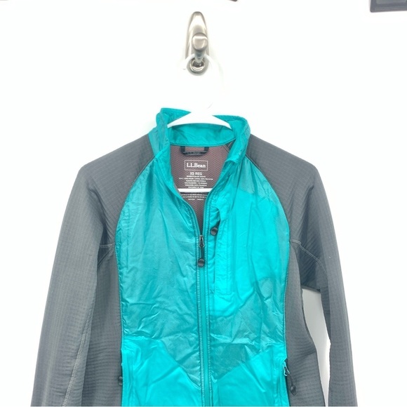 LL Bean Women Size XS Jacket Rain Zip Front Coat Blue Gray Fleece Lined Nylon - Picture 2 of 8